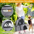 thumbnail image 3 of Dkeli 4 Wheels Dog Stroller Folding Pet Stroller Cat Stroller for Medium Dogs with Detachable Carrier, Grey, 3 of 8