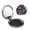 Round Shape, variant on Skull Day Dead Mexican Flower Portable Double-Sided Face Mirror Square, Magnifying Compact Pocket Mirror with PU Leather Cover