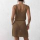thumbnail image 4 of Mujeres Playa Humo, Nuevo Color Sólido Cuello en V Arco Corte Cubrir para el Desgaste Casual Y de Vacaciones, Vestido Ligero Estiramiento Túnica, 4 of 8