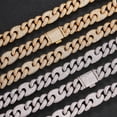 thumbnail image 2 of Width 15mm Big Iced Out Cuban Link Necklace, Solid Thick Men Cuban Chains, Sparkling Clustered Hip Hop Miami Cuban Link Chain for Men, 16-24 Inch - Gift Box Included, 2 of 7