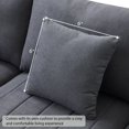 thumbnail image 5 of 89*79" Modern Modular Sectional Sofa with Deep Seat, Vertical Stripes, 5 Seat Corner Couch with Movable Ottoman, Throw Pillows,L-Shaped Comfy Cloud Indoor Furniture for Living Room, Apartment, Gray, 5 of 9