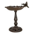 thumbnail image 5 of Rustic Cast Iron Hummingbird Perching On Flower Garden Bird Feeder Bath 10.5"H, 5 of 9