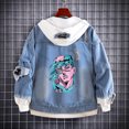 thumbnail image 3 of JoJo's Bizarre Adventure Chaquetas vaqueras Anime Fifures Hole Coat Sudaderas Para Hombres Jean Cosplay disfraces regalos de navidad, 3 of 5