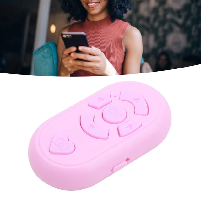 Phone Remote Control, Wireless Shutter BT4.0 32.8ft Range for Selfie Page Turning App with Type C Charging Cable