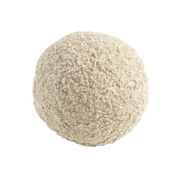 Lush Decor Neo Boucle Sphere Ball Throw Pillow 1 Piece 10" Round Neutral - Round Pillow - Soft Ball Pillow - Textured Decorative Pillows For Bed, Couch or Chair