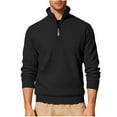 thumbnail image 3 of Xcmzpl Men's Quarter Zip Sweatshirt 1/4 Zip Long Sleeve Pullover Sweater Solid Casual Fall Sweat Shirts for Men S-3XL, 3 of 5