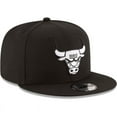 thumbnail image 3 of Men's New Era Black Chicago Bulls Black & White Logo 9FIFTY Adjustable Snapback Hat, 3 of 5