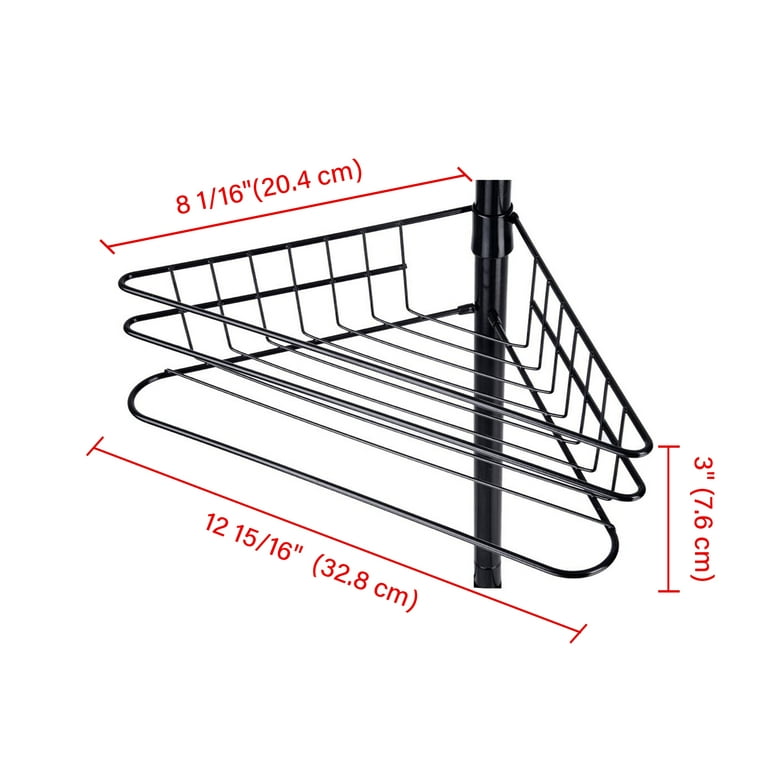4/5 Tiers Stainless Steel Bathroom Shelf Baskets Wall Shelf Corner