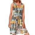 thumbnail image 1 of Cameland Mode Femmes Sans Manches Col Rond Été Confortable Imprimé Décontracté Ample Robe Débardeur, 1 of 4