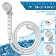 Leisure Coachworks RV Exterior Shower Box Kit ABS Hose Camper Trailer Cowboy Shower (White)