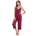 thumbnail image 1 of Beautyin Vêtements de Nuit pour Femmes Pyjama Haut Sans Manches 2 Pièces, 1 of 7