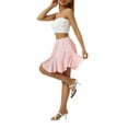 thumbnail image 5 of Seyurigaoka Women's Sexy A-Line Skirt, Solid Color High Waist Ruffled Short Mini Skirt Clubwear, 5 of 9