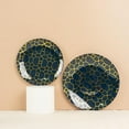 thumbnail image 6 of Balsa Circle 20 Disposable Navy Blue Plastic Dinner Salad Plates Gold Geometric Design Party Home Tableware, 6 of 8