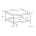 thumbnail image 6 of Skyler SOLID MANGO WOOD and Metal 34 inch Wide Square Industrial Coffee Table in Beach Brown, 6 of 9