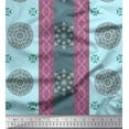 thumbnail image 1 of Soimoi Poly Georgette Fabric Stripe & Mandala Decorative Decor Fabric Printed Yard 42 Inch Wide, 1 of 3
