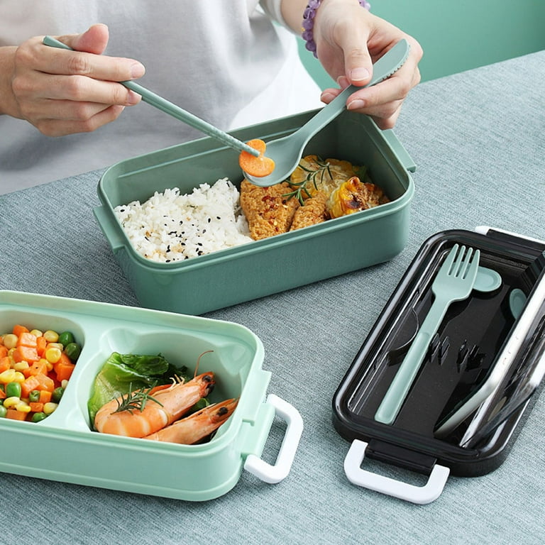 Lunch Box, 2 Layer Stackable Bento Boxes For Adults/teens, Microwaveable  Bento Box With Cutlery And Dipping Bowl, Leak Proof Lunch Container,  Suitable For Going Out, Work, School, Picnic, For Teenagers And Workers