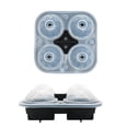 thumbnail image 4 of Pattern Silicone Ice Making Mould Reusable Food Grade Material Ice Mould with Lid for Whiskey 4-grid, 4 of 6