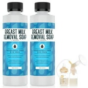 [2 Pack] Breast Milk Removal Soap - Clean Your Breast Pump Parts, Bottles, Nipples and Nursing Apparel Quick – Made In USA – No Fragrances or Dyes - 16 Total Ounces