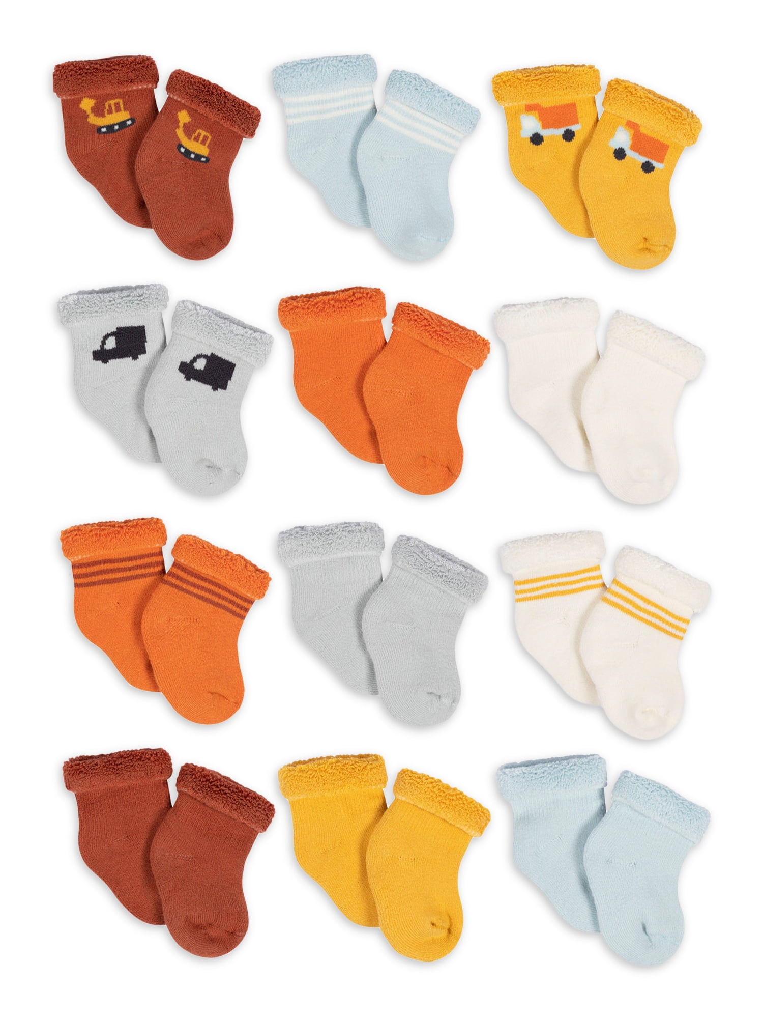 Gerber Baby Boy Terry WiggleProof Socks, 12Pack (03 Months 6/9