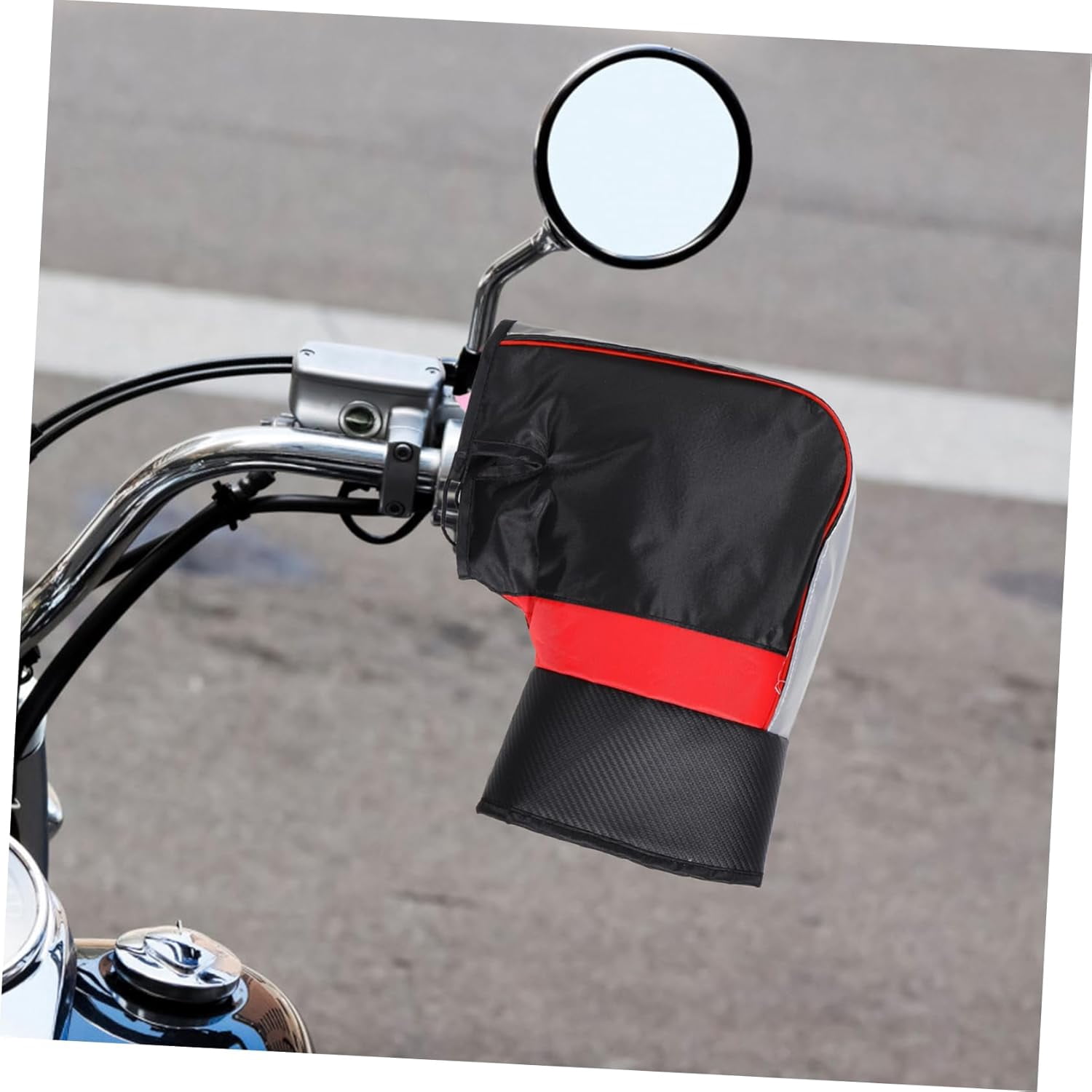 Ljia 1 Pair Waterproof Oxford Electric Motorcycle Handlebar Gloves Thickened Windproof Mittens for Cold Weather Riding Insulated Hand Covers for Winter Biking A416