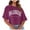 Purple, variant on Fznquz Casual Women's Plus Size Tops Sexy Blue Elbow Length T Shirts Graphic Crop Crew Neck Womens Blouses