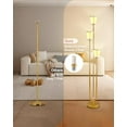 thumbnail image 4 of Gold Dimmable Floor Lamp, 63IN Vintage Tall Standing Lamps Unique Candle Holder Style, 3000K Warmwhite Mid Century Modern Floor Lamp for Living Room Bedroom Home Office(Bulbs Included), 4 of 7