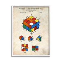 Stupell Industries Patent Office Logic Toy Diagram Graphic Art White Framed Art Print Wall Art, Design by Karl Hronek