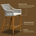 thumbnail image 3 of Mondawe Bar Stools Set of 2, Outdoor Counter Height Bar Chairs with Arm and Backrest, Patio-Square Backres, 3 of 8