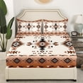 thumbnail image 3 of Erosebridal Hippie Aztec Bed Sheets Set Full Size, Mandala Boho Bed Sheets Full, Tribal Geometry Decor 4 Pieces, 3 of 7