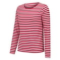 thumbnail image 4 of WTXUE Women'S Long Sleeve 2024 Autumn Women's Striped Casual Classic T Shirt Top Long Sleeve, Red Small, 4 of 8