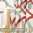 thumbnail image 6 of DriftAway Alexander Blackout Curtains for Living Room Linen Blend Pattern Match Thermal Insulated Room Darkening Geo Moroccan Mid Century Back Tab Bedroom Drapes 2 Panels 52 x 96 Inch Linen Red, 6 of 8