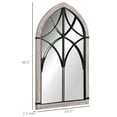 thumbnail image 3 of HOMCOM 36.5" x 23.5" Large Farmhouse Wall Mirror, Arch Window Mirror for Wall Decor in Living Room, Bedroom, Entryway, Rustic Wood Grain, 3 of 8