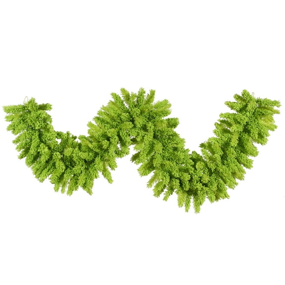 Vickerman 9' x 14" Flocked Lime Fir Artificial Christmas Garland, Unlit