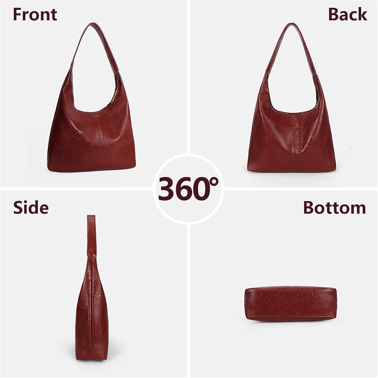 Purses for Women Slouchy Hobo Bag Soft PU Leather Hobo Bags for women Large Capacity Work Tote Bag Shoulder Handbag