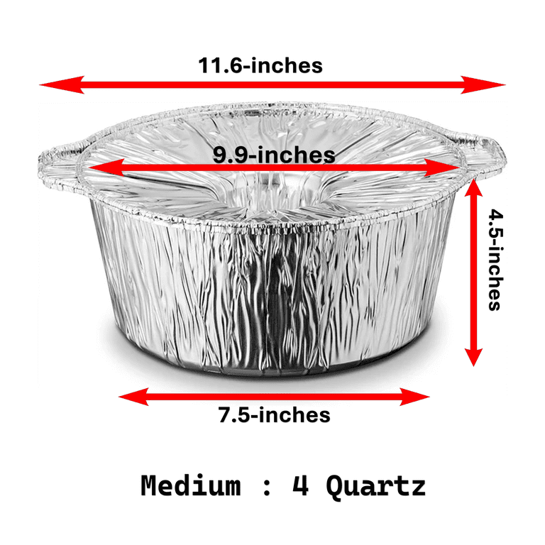 Jet Foil Disposable Aluminum 4Qtz, Medium Pot With Lid Good to use Jet Foil Disposable Aluminum 4Qtz, Medium Pot With Lid Good to use