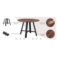 thumbnail image 6 of Modern minimalist round dining table and coffee table. 42 Inch Diameter MDF Table Top, Deep Wood Grain Table Top, Black Metal Legs, Fits Home & Office F-1172, 6 of 8