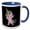 Blue/White, variant on 3drose, Cute Little Pink Dab Dabbing Unicorn on Black Background, 11oz Two-tone Green Mug