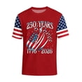 thumbnail image 2 of Fabrcox 1776-2026 250th Anniversary Usa Shirt Flag Print Short Sleeve 4th Of July T Shirts for Men Celebration Freedom Men's Patriotic T-Shirts Red M, 2 of 5