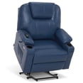 thumbnail image 6 of MCombo Medium-Wide Power Lift Recliner Chair Sofa with Massage and Heat for Elderly People, Cup Holders, USB&Type C Ports, Side Pockets, Faux Leather (Blue, Medium-Wide), 6 of 11