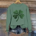 thumbnail image 4 of Women’s Shamrock Crew Neck Long Sleeve Shirt Casual Tunic Pullover Clover St Patricks Day Loose Comfy Sweatshirts, 4 of 6