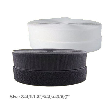 

MTP Black / White Sew On Style Hook and Loop Fastener Interlock Strap 3/4 1 1.5 2 3 4 5 6 7 Inch Fastener (Sold By 2/5/10/27 Yards) Premium Grade