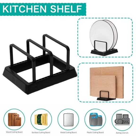 BETTERLIFE Metal Pot Lid Holder Storage Rack Chopping Board Organizer Holder Towel%☆ C4O1