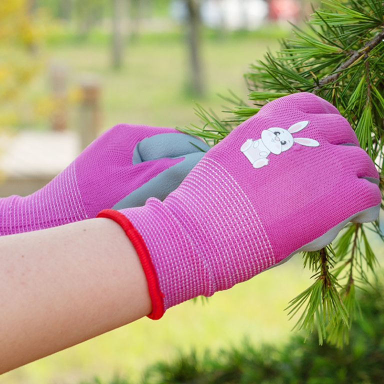 3 Pairs Kids Gardening Gloves, Kids Rubber Coated Garden Work Gloves, Pink,  Blue and Yellow 