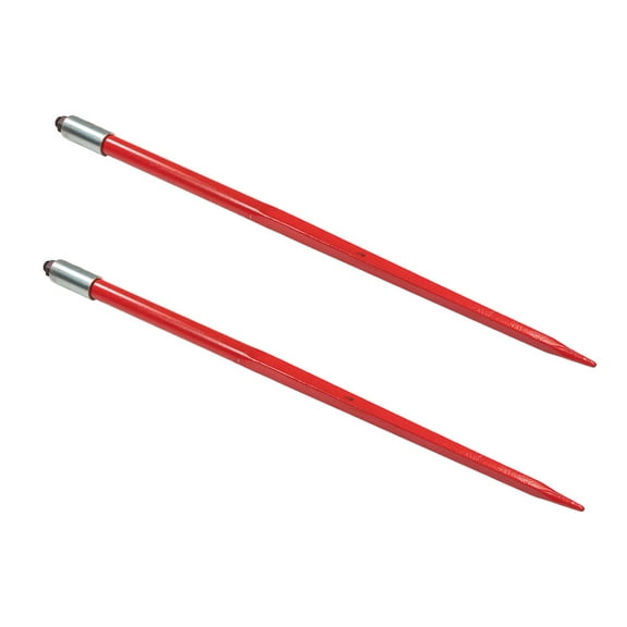 2 Pack Hay Spear 39" Bale Spear 3000 lbs Capacity, Bale Spike Quick Attach Hay Bale Spears 7/8" Front Diameter, Red Powder Coated Bale Forks for Tractors, Loaders, Cranes, Telehandlers