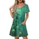 thumbnail image 1 of Vestido Corto de Verano Moda Gradiente Corto de Manga en V Cuello Vestido Casual, Poliéster Ligero de Verano, Lavado de Manos, 1 of 7
