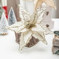 thumbnail image 4 of Glitter Poinsettia Flower 11 Inches Large Artificial Christmas Flower Decoration Christmas Tree Ornaments Wreath Garland Decoration, 4 of 6