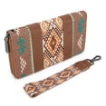 thumbnail image 3 of Wrangler Wristlet Western Wallet Boho Aztec Credit Card Holder for Women, Brown, 3 of 7