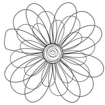 DecMode Black Metal 3D Wire Floral Wall Decor