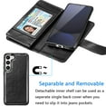 thumbnail image 4 of For Samsung Galaxy S24 FE Wallet Case with Credit Card Holder, Wrist Strap for Women Men, Tekcoo Detachable Magnetic Phone Case for Galaxy S24 FE Leather Wallet Flip Folio Kickstand Cover, Black, 4 of 8