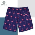 thumbnail image 3 of Stivali Father Son Matching Swim Trunks - Flamingo Modern Swimming Trunk Set with Elastic Waistband - Daddy Son Bathing Suits 3T Blue, 3 of 7